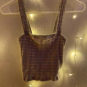 American eagle blue and pink striped tank